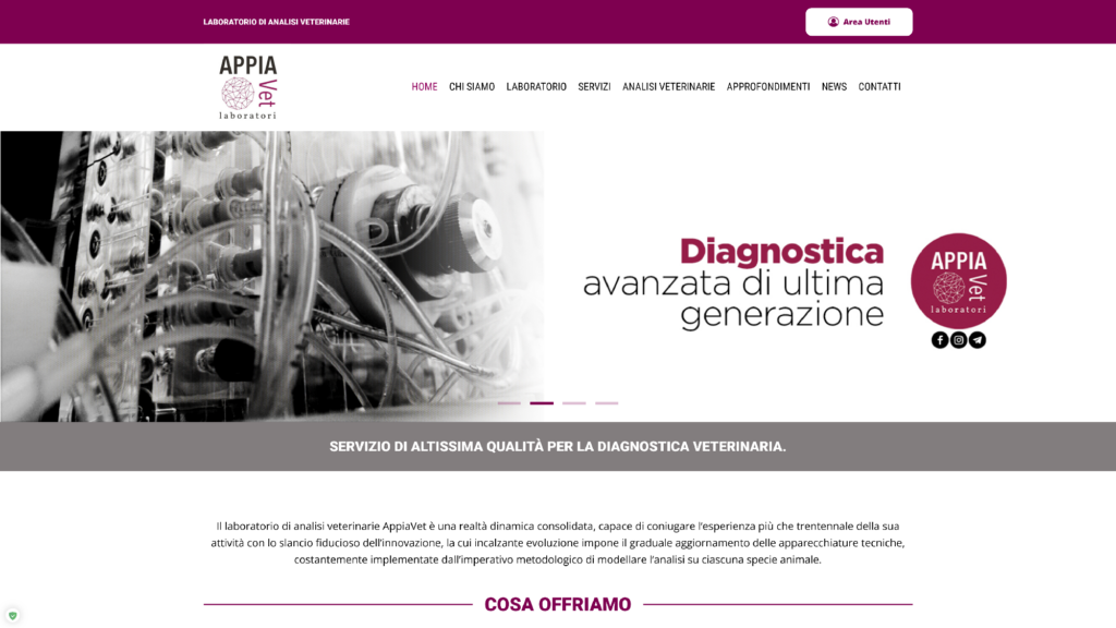 Screenshot dello slider in home del sito appiavet.com