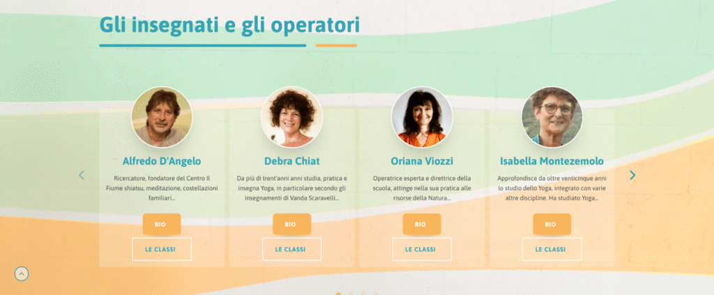 Schermata della sezione gli insegnati e gli operatori del sito ilfiume.org