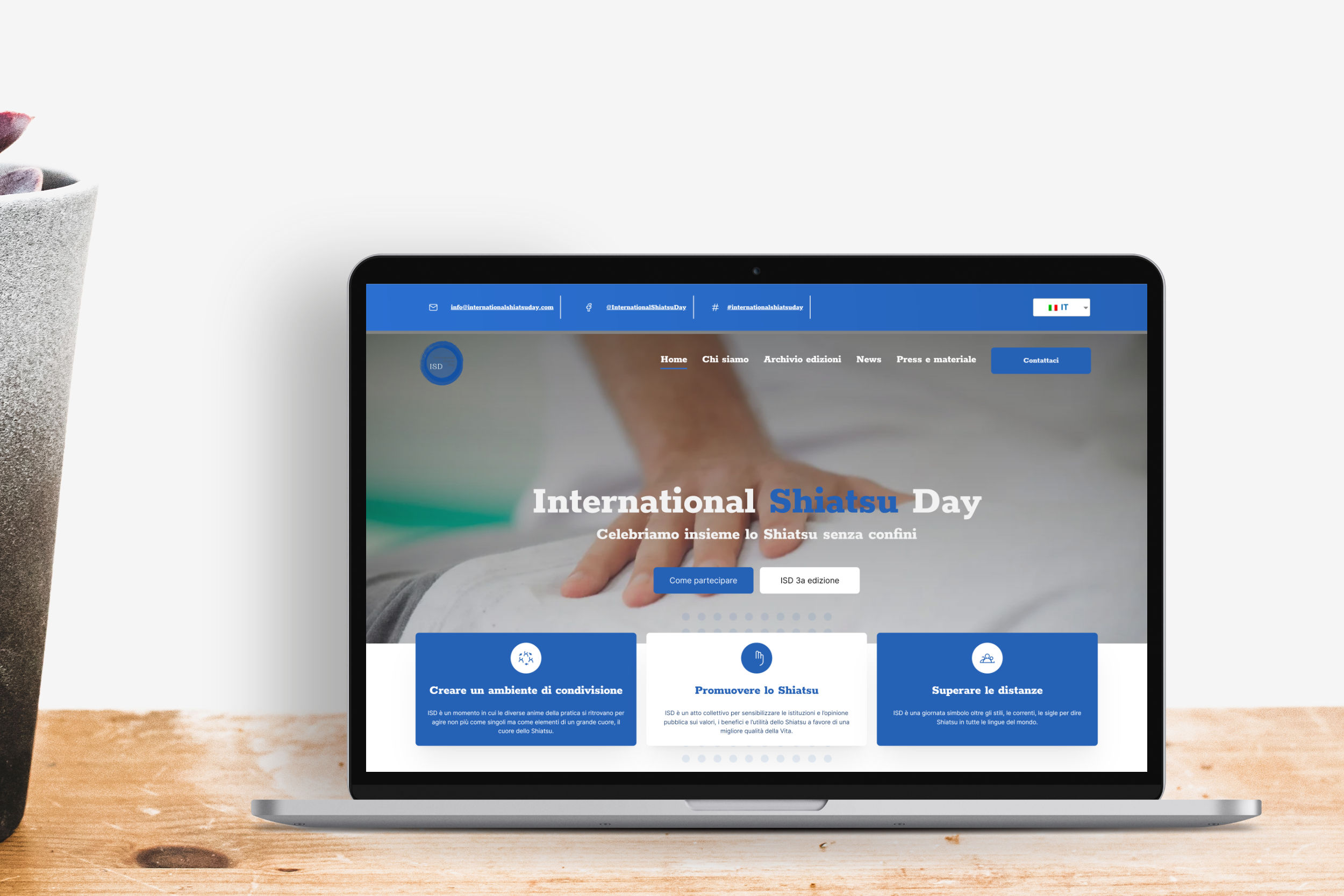 Mockup del sito web internationalshiatsuday.com