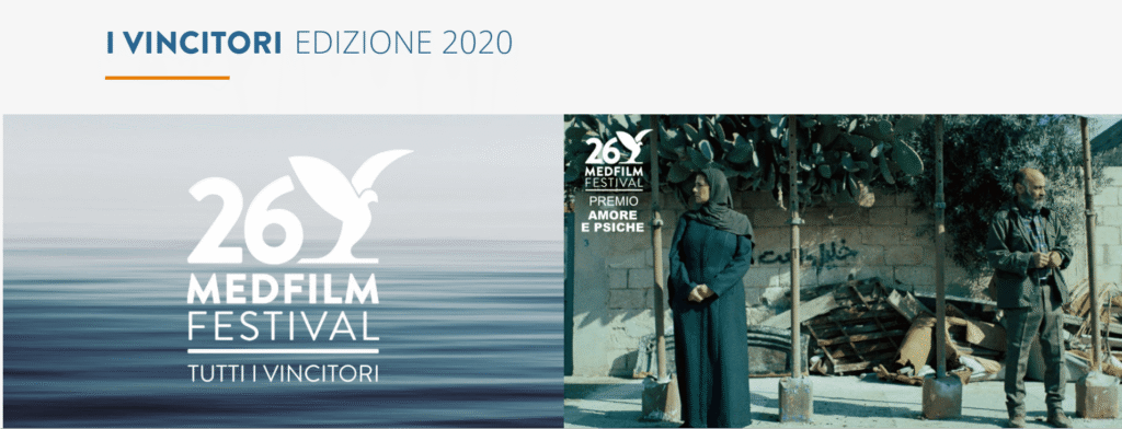 Schermata della sezione vincitori della homepage del sito medfilmfestival.org