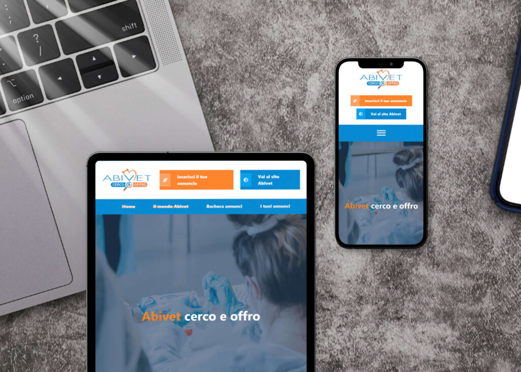 Mockup del sito web lavoroabivet.com