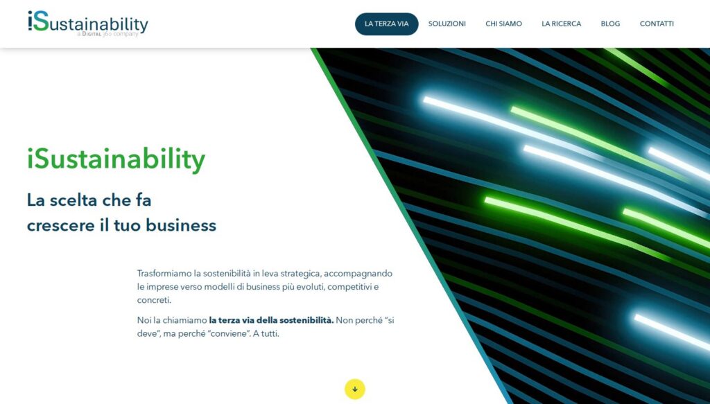 Screenshot della homepage del sito iSustainability.it
